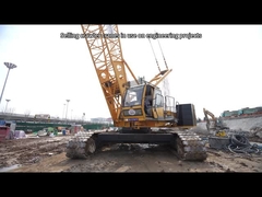 Demonstration of the powerful lifting capacity of crawler cranes